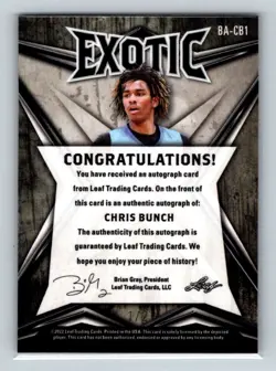 2022-23 Leaf Exotic #BA-CB1 Chris Bunch Mosaics Fish Scale Auto #/2 - Image 2