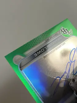Brandon Lowe 2022 Topps Chrome Auto Green Refractor Parallel Numbered /99 Rays - Image 3