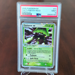Pokemon PSA 9 2005 Cacturne ex 91/106 EX Emerald Holo Ultra Rare - Image 1