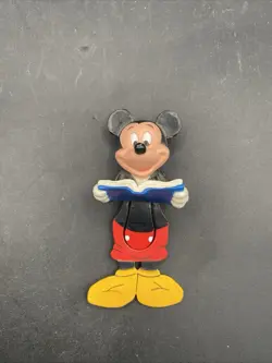 Vintage Disney Applause Mickey Mouse 4” PVC Figure 3-D Bookmark ￼Charm Toy Rare! - Image 1