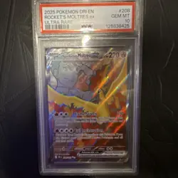 PSA 10 Team Rocket's Moltres ex 208/182 Sv10 Destined Rivals Ultra Rare Holo EN - Image 1