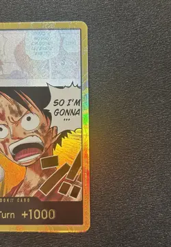 One Piece TCG LUFFY RING THAT GOLDEN BELL Gold Foil DON!! Card OP15 Bandai EN - Image 2