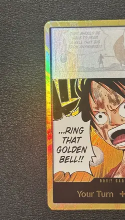 One Piece TCG LUFFY RING THAT GOLDEN BELL Gold Foil DON!! Card OP15 Bandai EN - Image 3