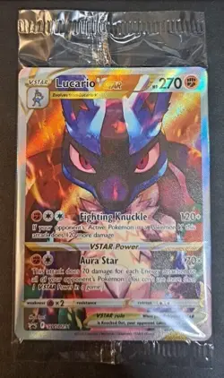 SEALED! Lucario VStar SWSH291 Crown Zenith ETB Black Star Promo Pokemon Card! - Image 1