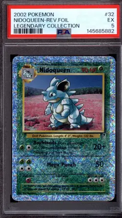 2002 POKEMON #32 NIDOQUEEN REVERSE FOIL PSA 5 LEGENDARY COLLECTION - Image 1