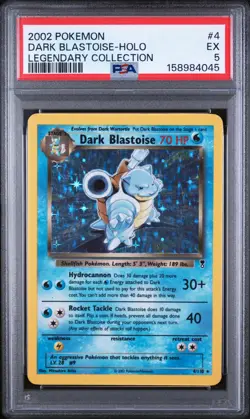 2002 POKEMON LEGENDARY COLLECTION #4 DARK BLASTOISE-HOLO PSA 5 - Image 1