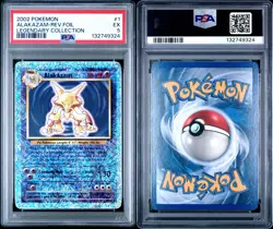 2002 POKEMON LEGENDARY COLLECTION #1 ALAKAZAM-REVERSE FOIL PSA 5 FIXABLE!CLEAN 5 - Image 3