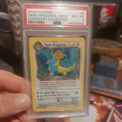 2002 Pokemon Dark Dragonite Holo #5 Legendary Collection PSA 8 - Image 2
