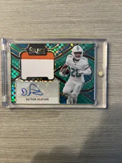 2025 Select Jumbo Signature Swatches Devon Achane /5 Bookend Color Match - Image 1