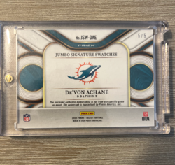 2025 Select Jumbo Signature Swatches Devon Achane /5 Bookend Color Match - Image 2