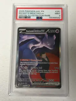 2026 POKEMON ASC EN-ASCENDED HEROES #281/217 TEAM ROCKET'S MEWTWO EX PSA 9 - Image 1