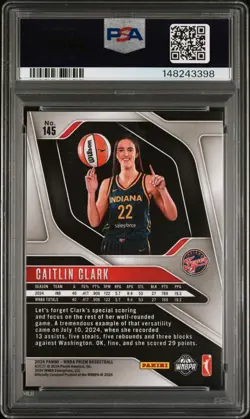 2024 Panini Prizm WNBA Caitlin Clark Image Variation #145 PSA 9 Rookie Indiana - Image 2