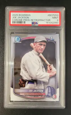 2025 Bowman Chrome Retrofractors #BCP253 Shoeless Joe Jackson SP - PSA Mint (9) - Image 1