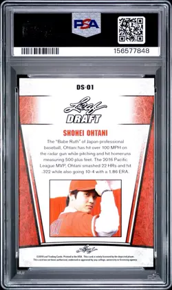Shohei Ohtani RC 2018 Leaf Draft Silver #DS-01 PSA 9 Los Angeles Angels - Image 2