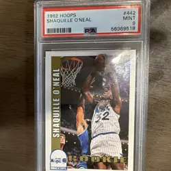 NBA Hoops 1992-93 Shaquille O'Neal Rookie #442 PSA 9 Orlando Magic - Image 1