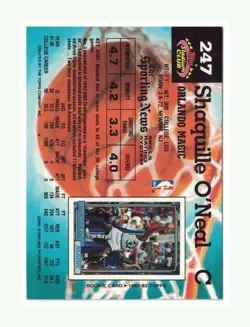 1992-93 Topps Stadium Club - Shaquille O'Neal #247 ROOKIE RC - Image 2