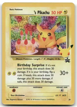 Birthday Pikachu Celebrations: Classic Collection 24/53 NM - Image 1