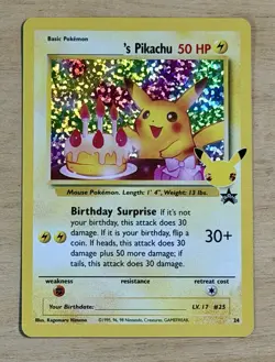 Celebrations Birthday Pikachu 24/53 Black Star Promo Pokemon Classic Collection - Image 1