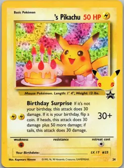 Birthday Pikachu Classic Collection Celebrations: Classic Collection 24/53 NM - Image 1