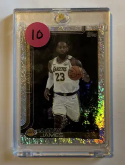 LeBron James Topps Chrome Basketball Lakers Silver Foil Refractor Card - Image 1