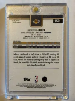 LeBron James Topps Chrome Basketball Lakers Silver Foil Refractor Card - Image 2