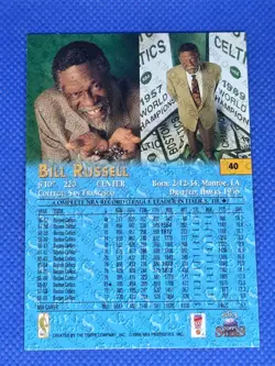 1996 Topps NBA Stars BILL RUSSELL Members Only card BOSTON CELTICS #40 - Image 2