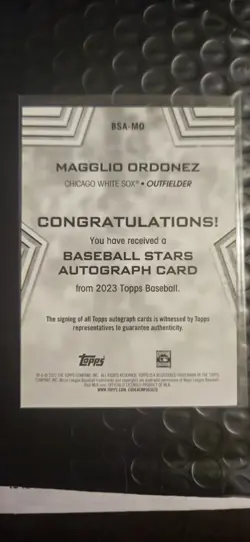 2023 Topps #BSA-MO Magglio Ordonez /50 GOLD Auto Signed Card Chicago White Sox - Image 2