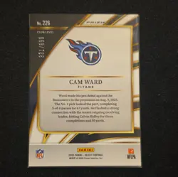 Panini Select 2025 Cam Ward Titans Rookie 3-Card Lot Concourse/Prizm/Numbers - Image 5