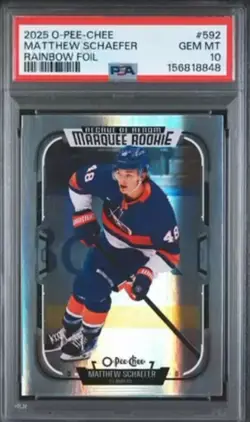 2025 O-PEE-CHEE Matthew Schaefer Marquee Rookie Rainbow Foil /350 PSA 10 - POP 1 - Image 1