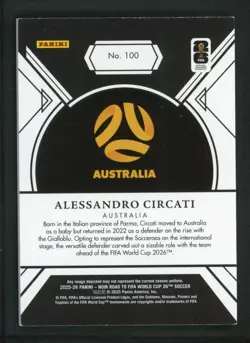 2025-26 ALESSANDRO CIRCATI 90/99 PANINI NOIR ROAD TO FIFA WORLD CUP 26 ROOKIE RC - Image 2