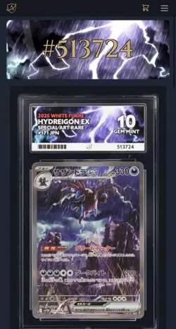 Pokemon TCG Hydreigon EX 169/086 Ace Gem Mint 10 White Flare Slab, Not PSA - Image 3