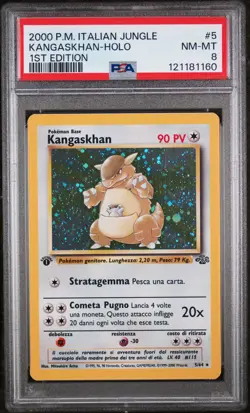 Pokemon 2000 P.M. ITALIAN-Jungle 1st Edition-KANGASKHAN Holo #5 - PSA 8 - POP 8! - Image 1
