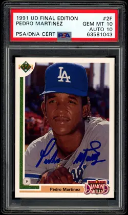 1991 Upper Deck Final Edition: #2F Pedro Martinez Rookie Auto PSA 10 Auto 10 - Image 1