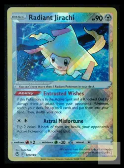 Pokemon Radiant Jirachi 120/195 Silver Tempest English Radiant Holo Rare LP - Image 1