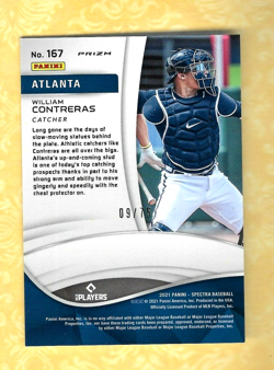 WILLIAM CONTRERAS 2021 PANINI SPECTRA ROOKIE RC SP INSERT CARD #'D /75 MLB STAR! - Image 2