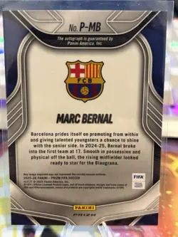 Marc Bernal 2025-26 Panini Prizm FIFA Penmanship Auto #P-MB - Image 2