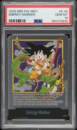DRAGON BALL SUPER CARD GAME FUSION WORLD MANGA BOOSTER 01 ENERGY MARKER PSA 10 - Image 1
