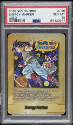 DRAGON BALL SUPER CARD GAME FUSION WORLD MANGA BOOSTER 02 ENERGY MARKER PSA 10 - Image 1