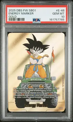 DRAGON BALL SUPER CARD GAME FUSION WORLD MANGA BOOSTER 01 ENERGY MARKER PSA 10 - Image 1