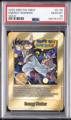 DRAGON BALL SUPER CARD GAME FUSION WORLD MANGA BOOSTER 02 ENERGY MARKER PSA 10 - Image 1