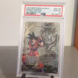 Bandai Dragon Ball Super Card Game Son Goku Energy Marker E01-05 Alt Art PSA 10 - Image 1