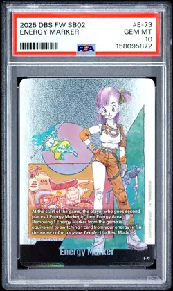 DRAGON BALL SUPER CARD GAME FUSION WORLD MANGA BOOSTER 02 ENERGY MARKER PSA 10 - Image 1