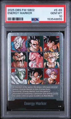 DRAGON BALL SUPER CARD GAME FUSION WORLD MANGA BOOSTER 02 ENERGY MARKER PSA 10 - Image 1