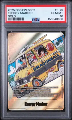 DRAGON BALL SUPER CARD GAME FUSION WORLD MANGA BOOSTER 02 ENERGY MARKER PSA 10 - Image 1