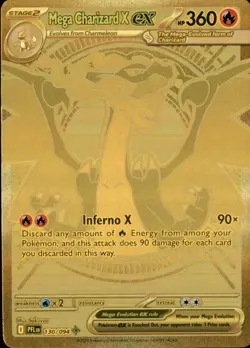 Mega Charizard X ex 130/094 Mega Hyper Rare Phantasmal Flames Pokemon Holo NM/LP - Image 1