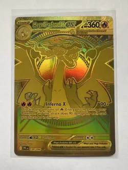 Gold Mega Charizard X EX 130/094 - Hyper Rare Pokemon Phantasmal Flames NM - Image 2