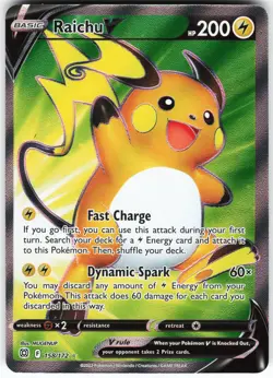 Raichu V (Full Art) 158/172 Pokemon SWSH09: Brilliant Stars Holo Ultra Rare NM - Image 1