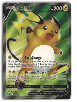 Raichu V 158/172 Ultra Rare Brilliant Stars Pokemon Holo NM - Image 1