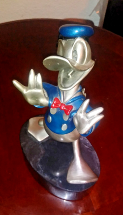 Donald Duck Pewter Chilmark 1995 Marble Base Disney Statue 119/300 Minor Flaws - Image 3