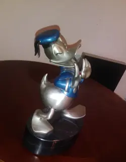 Donald Duck Pewter Chilmark 1995 Marble Base Disney Statue 119/300 Minor Flaws - Image 4